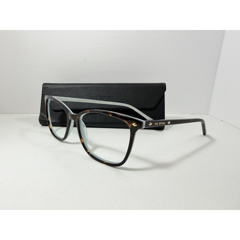 VIA SPIGA Women's 550 Tortoise & Blue Acetate Cat  SunGlasses Frame 55-16-135